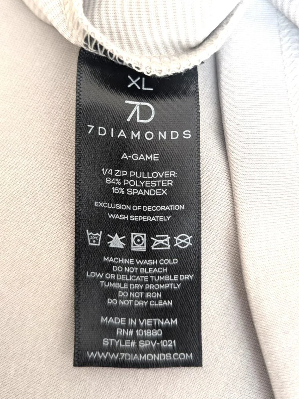 7 Diamonds A-Game Quarter Zip Pullover Men’s XL Tan 4-Way Stretch NWT
